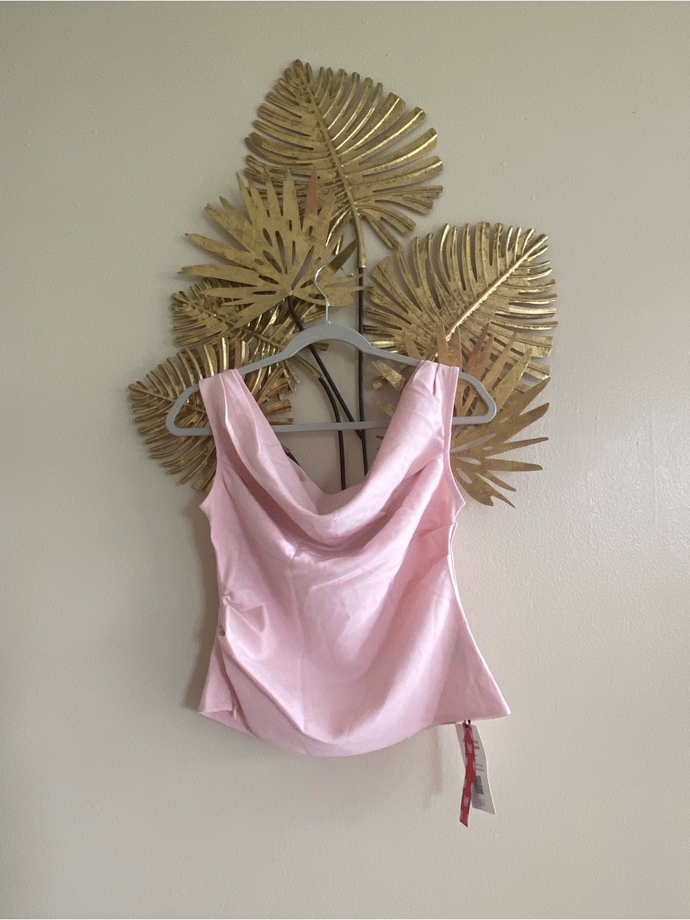 Cider Pink Satin Cowl Neck Camisole